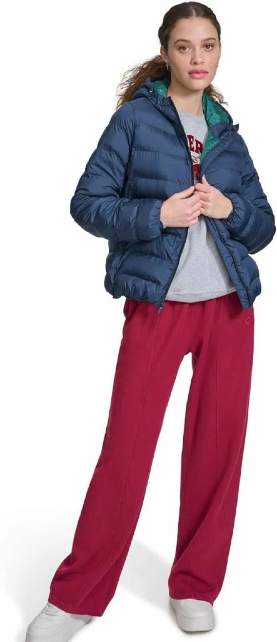 Champion Women's Lightweight Quilted Puffer Jacket with Hood - Packable Winter Coat for Women