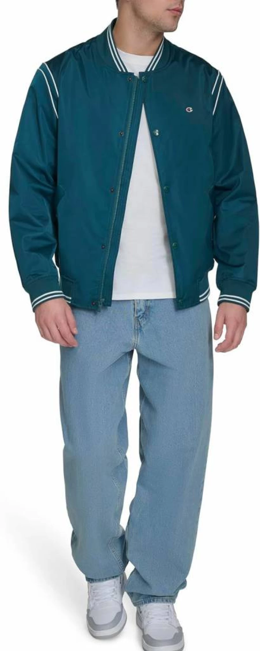Champion Men's Lightweight Varsity Bomber Jacket - Casual Athletic Outerwear for Men