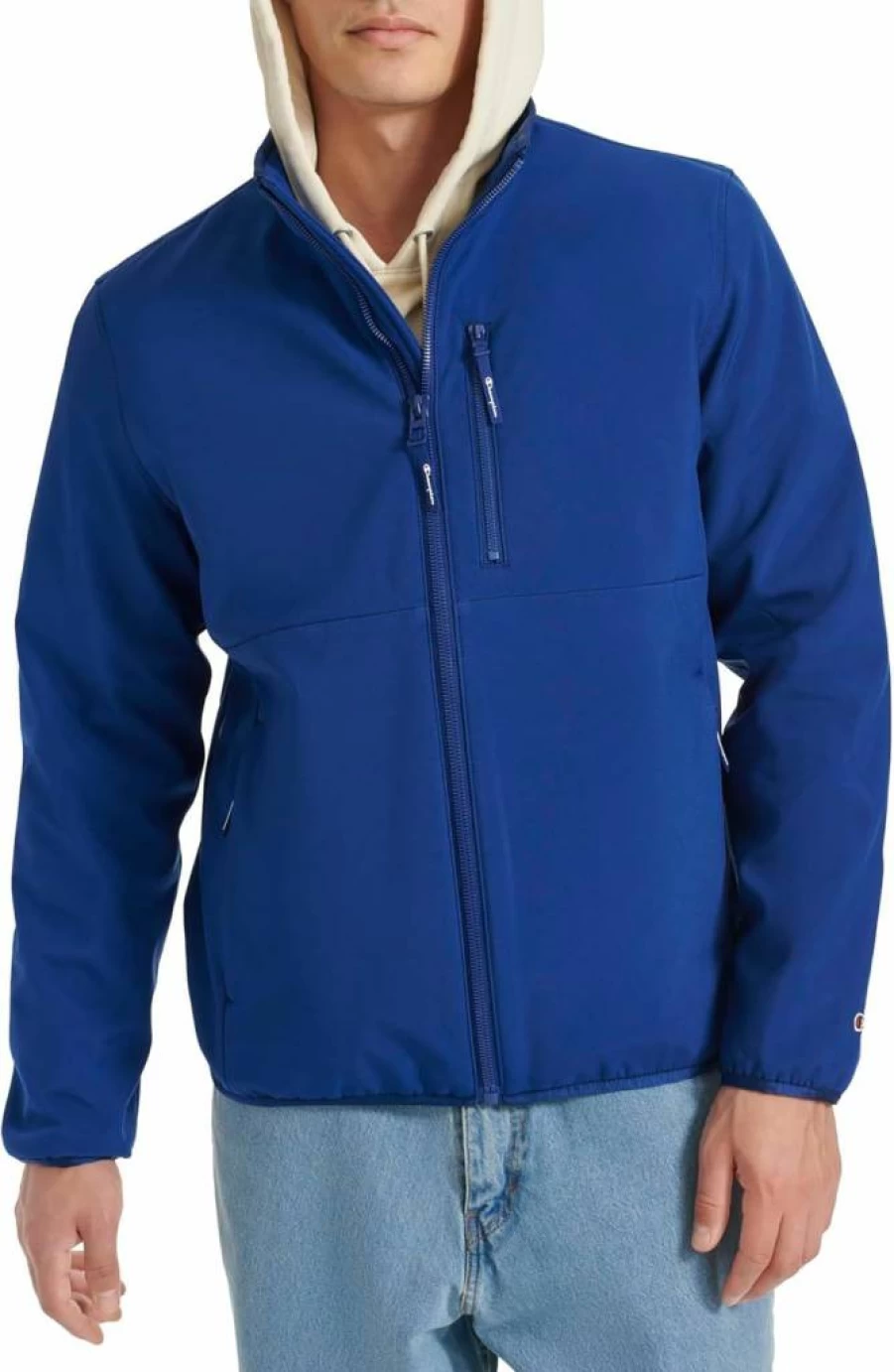Champion Men's Lightweight Soft Shell Jacket - Breathable Active Hooded Stand Collar Windbreaker for Outdoor Sports