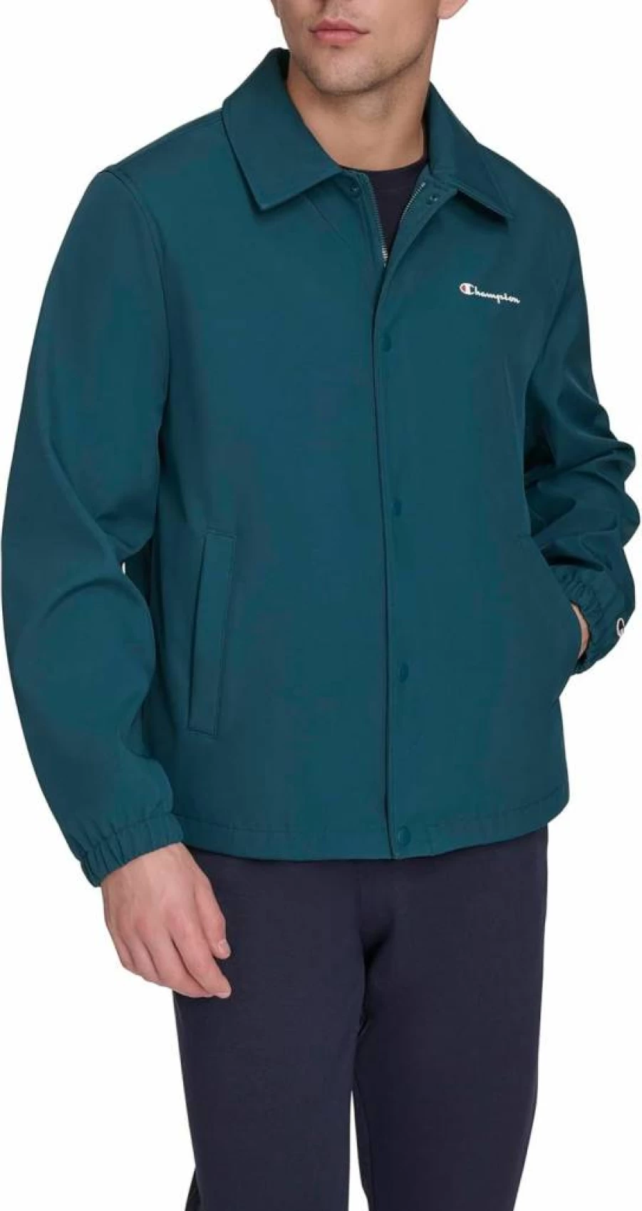 Champion Men's Lightweight Softshell Coaches Jacket - Windproof & Breathable Athletic Outerwear