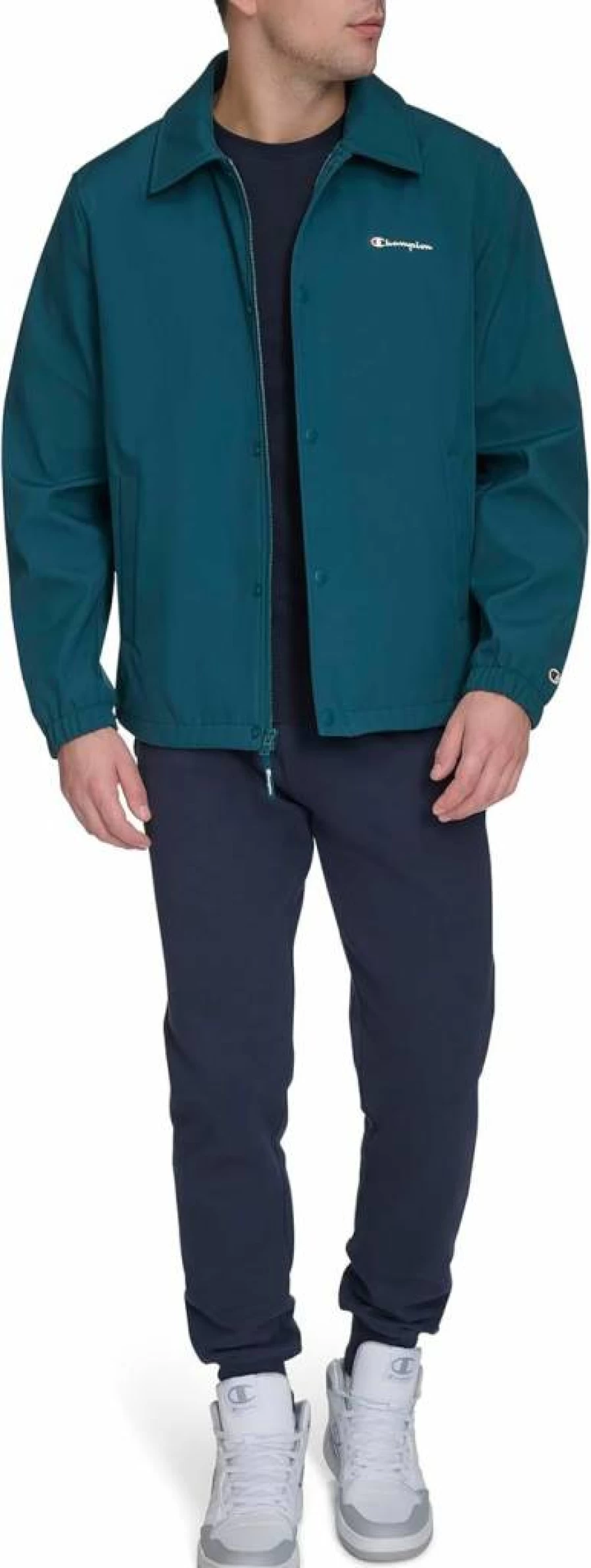 Champion Men's Lightweight Softshell Coaches Jacket - Windproof & Breathable Athletic Outerwear