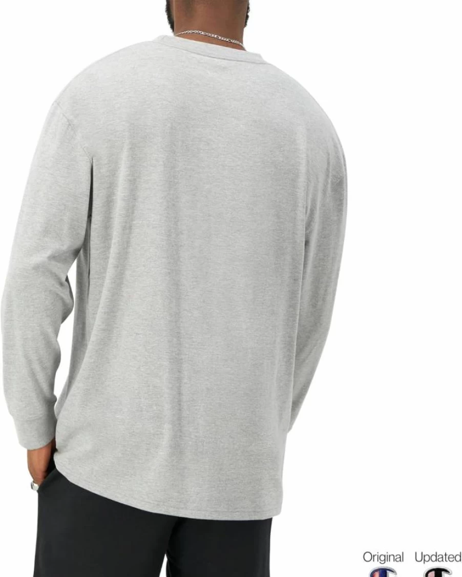 Champion Men's Classic Long Sleeve T-Shirt - Regular & Big Tall Sizes - Comfortable Cotton Crewneck Tee