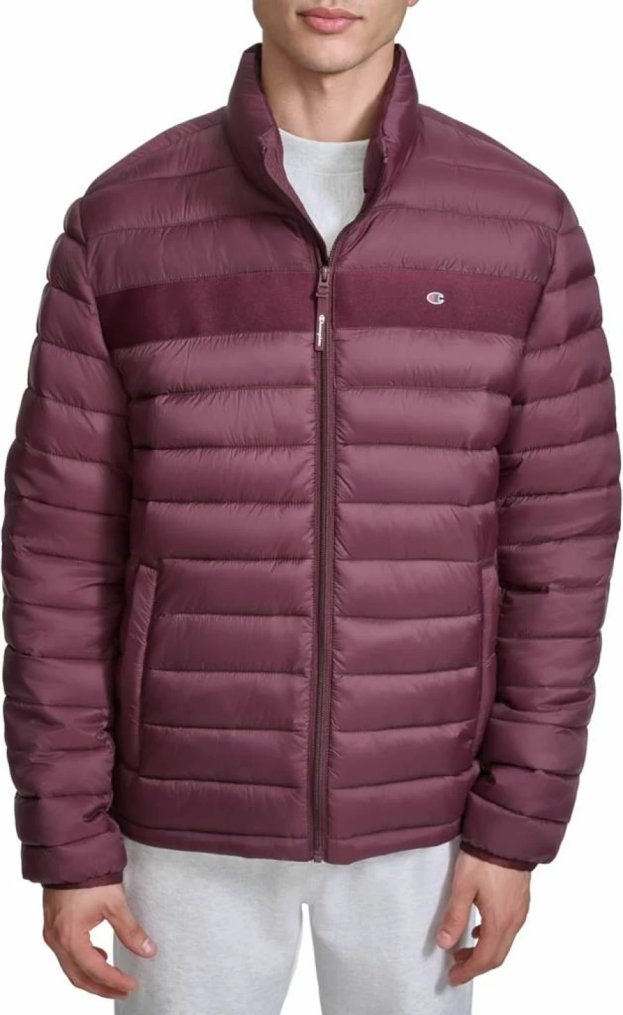 Champion Men's Lightweight Packable Puffer Jacket - Warm Insulated Hooded Winter Coat for Outdoor Activities