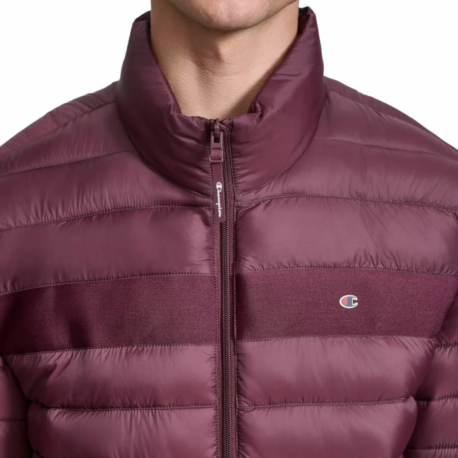 Champion Men's Lightweight Packable Puffer Jacket - Warm Insulated Hooded Winter Coat for Outdoor Activities