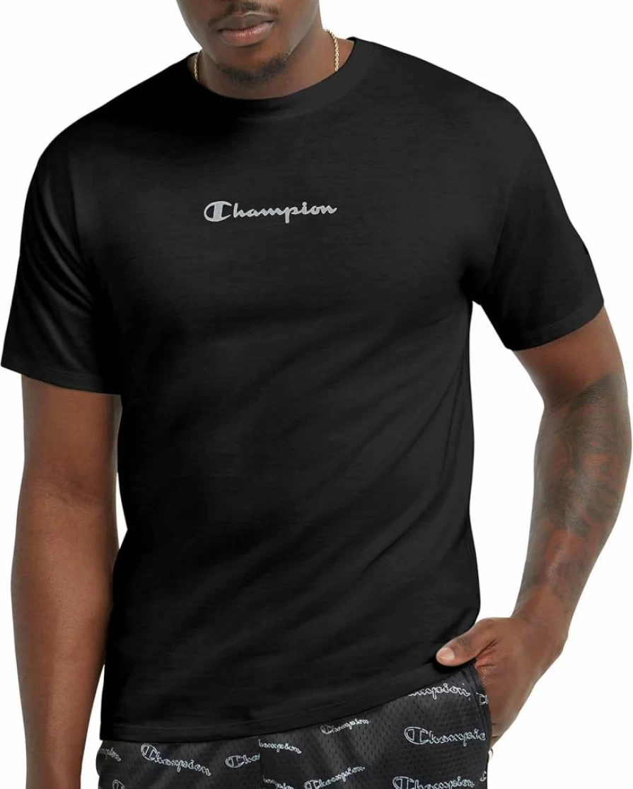 Champion Men's Graphic Script Cotton Crewneck T-Shirt - Midweight Casual Tee for Men