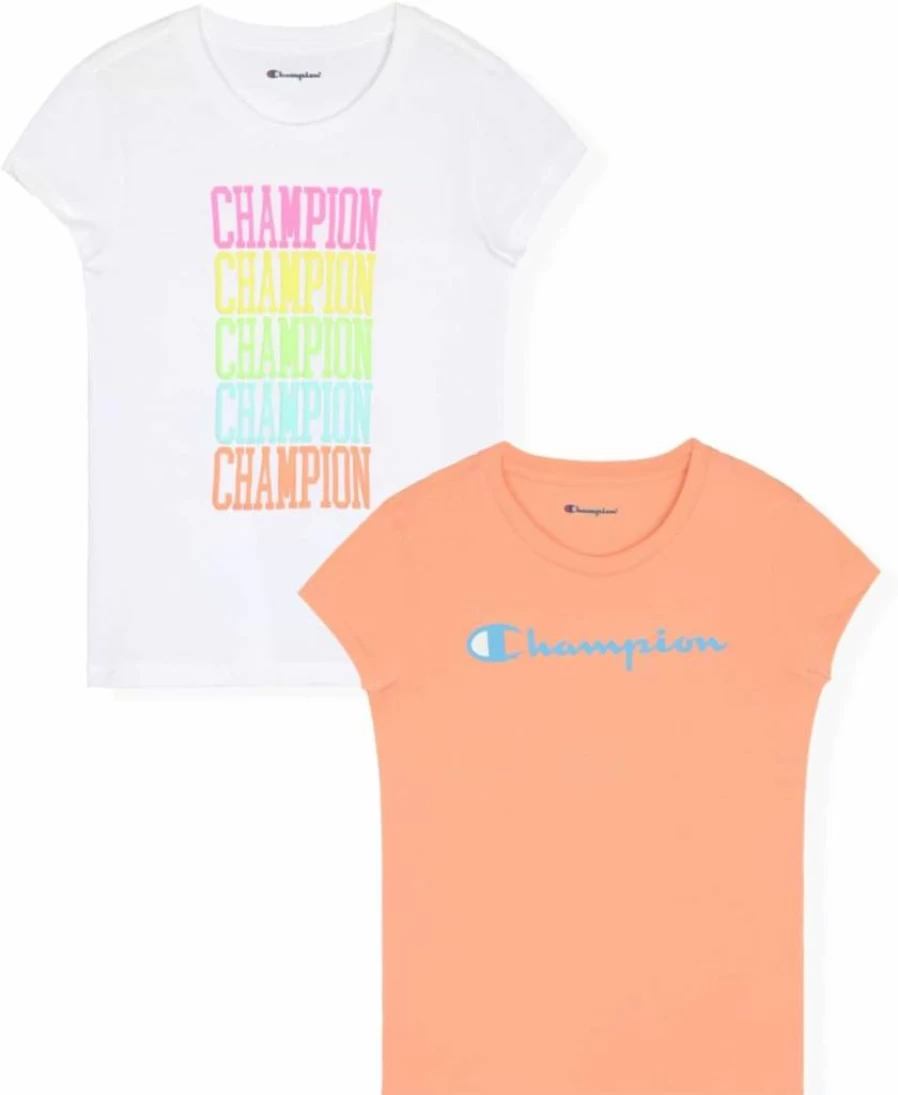 Champion Girls Short Sleeve T-Shirt for Kids - Comfortable Cotton Tee Tops for Girls