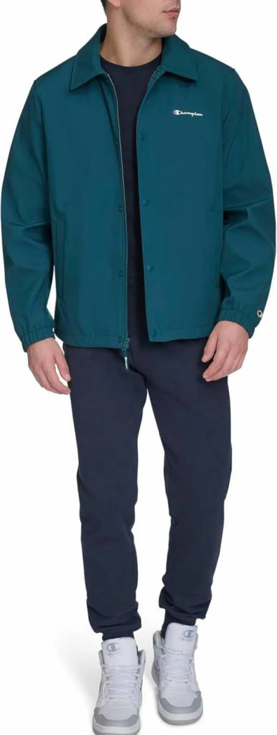 Champion Men's Lightweight Softshell Coaches Jacket - Windproof & Breathable Outdoor Training Jacket