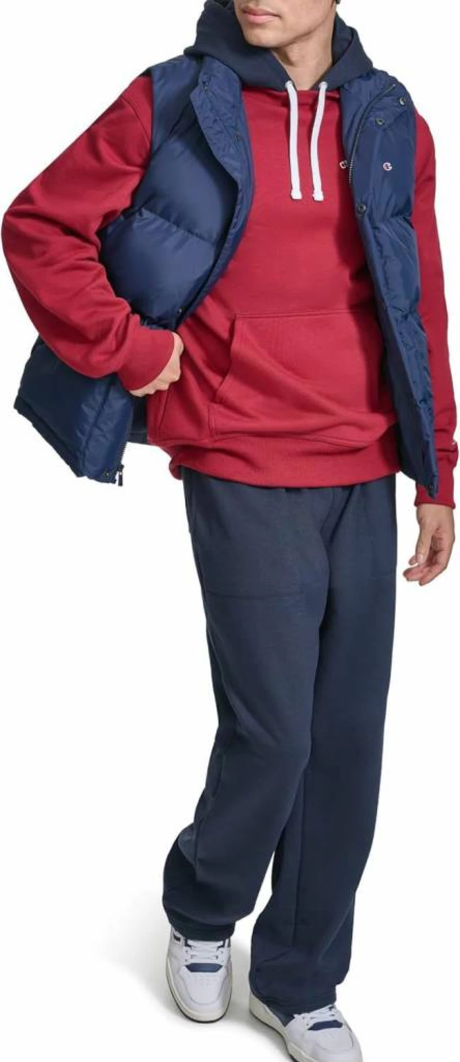 Champion Men's Logo Embroidered Quilted Puffer Vest - Lightweight Insulated Winter Vest for Men