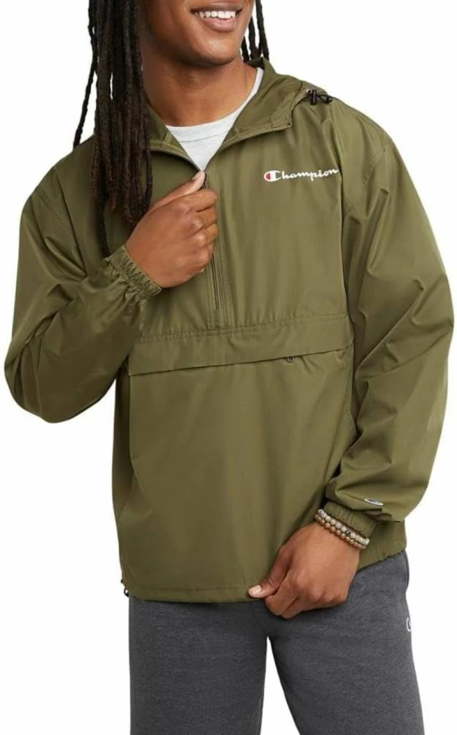 Champion Men's Stadium Packable Windproof Water Resistant Jacket - Regular & Big Tall Sizes