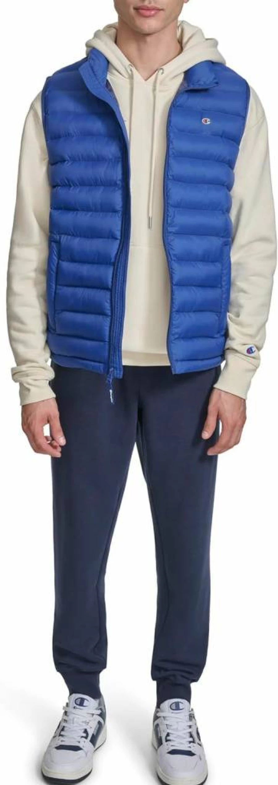 Champion Men's Lightweight Packable Stand Collar Puffer Vest for Cold Weather