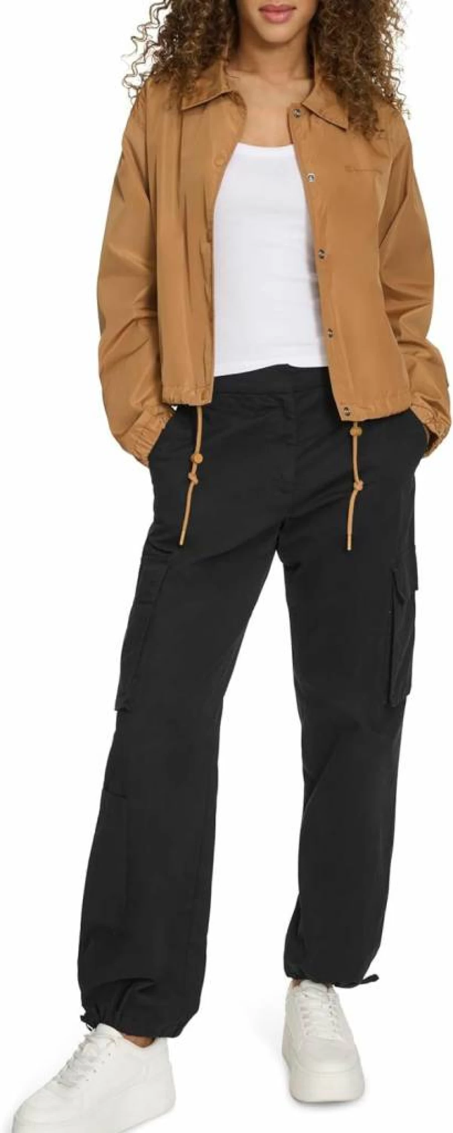 Champion Women's Cropped Coach Jacket - Lightweight Athletic Zip-Up Windbreaker for Running & Training