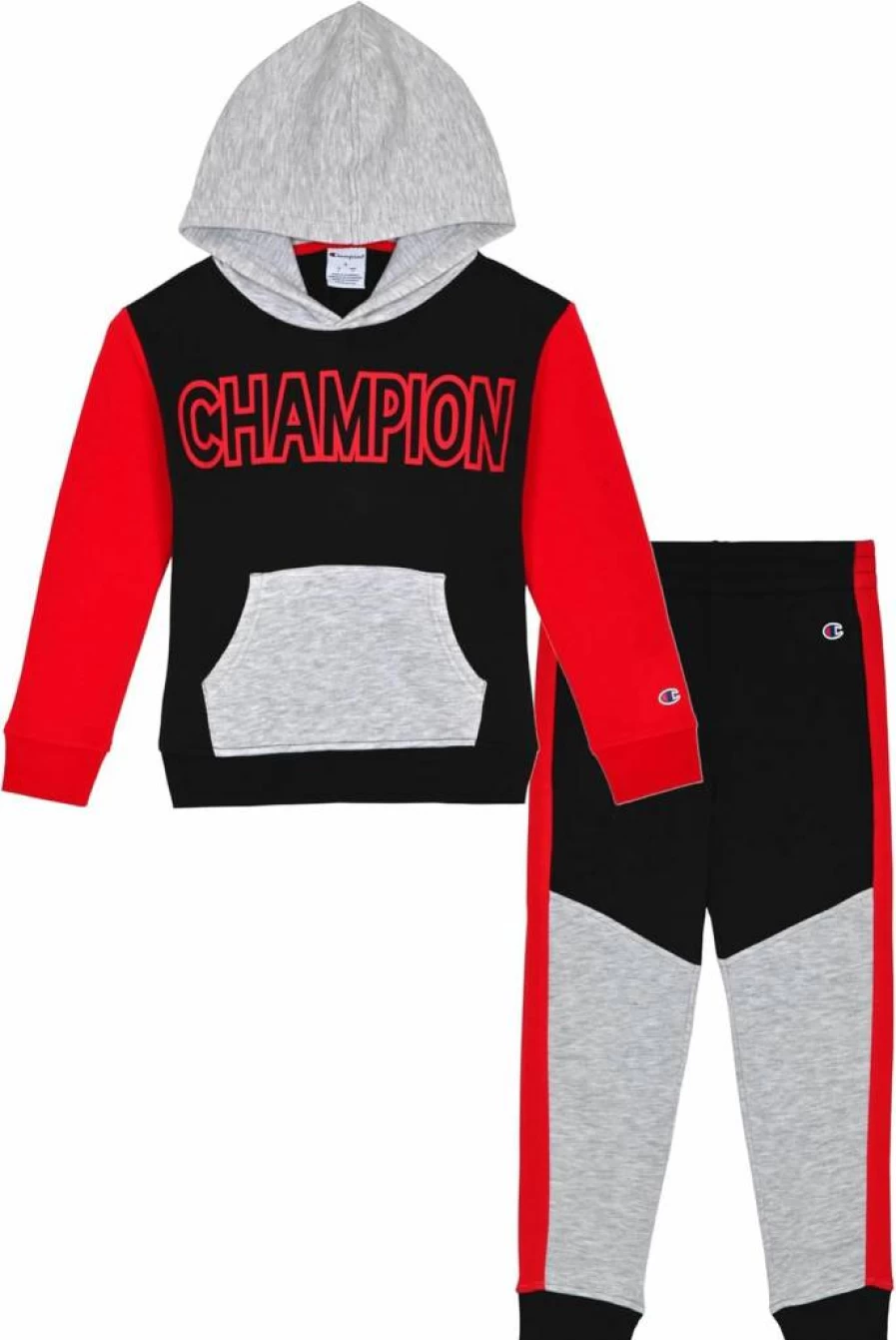 Champion Boys' 2-Piece Hoodie and Jogger Set | Athletic Sweatsuit for Kids | Comfortable Sportswear Outfit