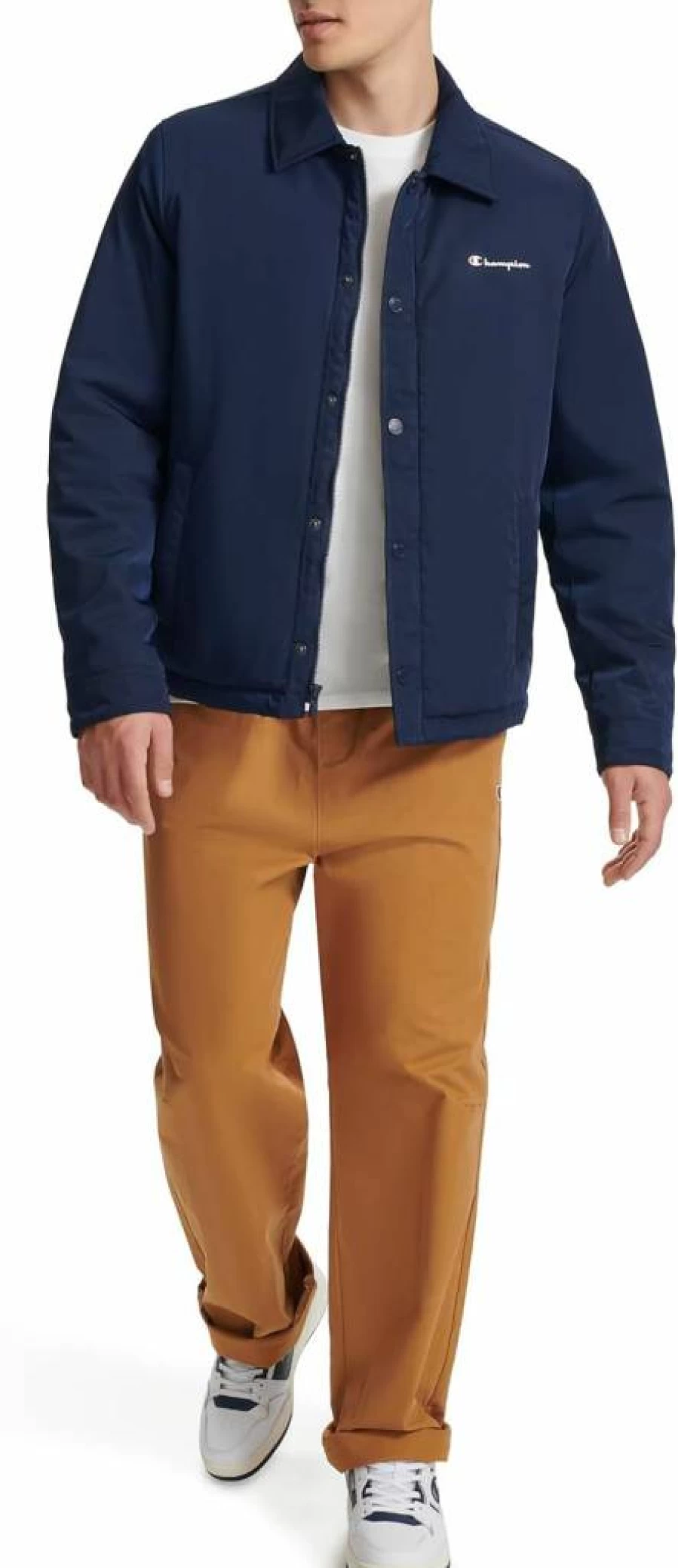 Champion Men's Water-Resistant Coaches Jacket - Lightweight Active Training Windbreaker