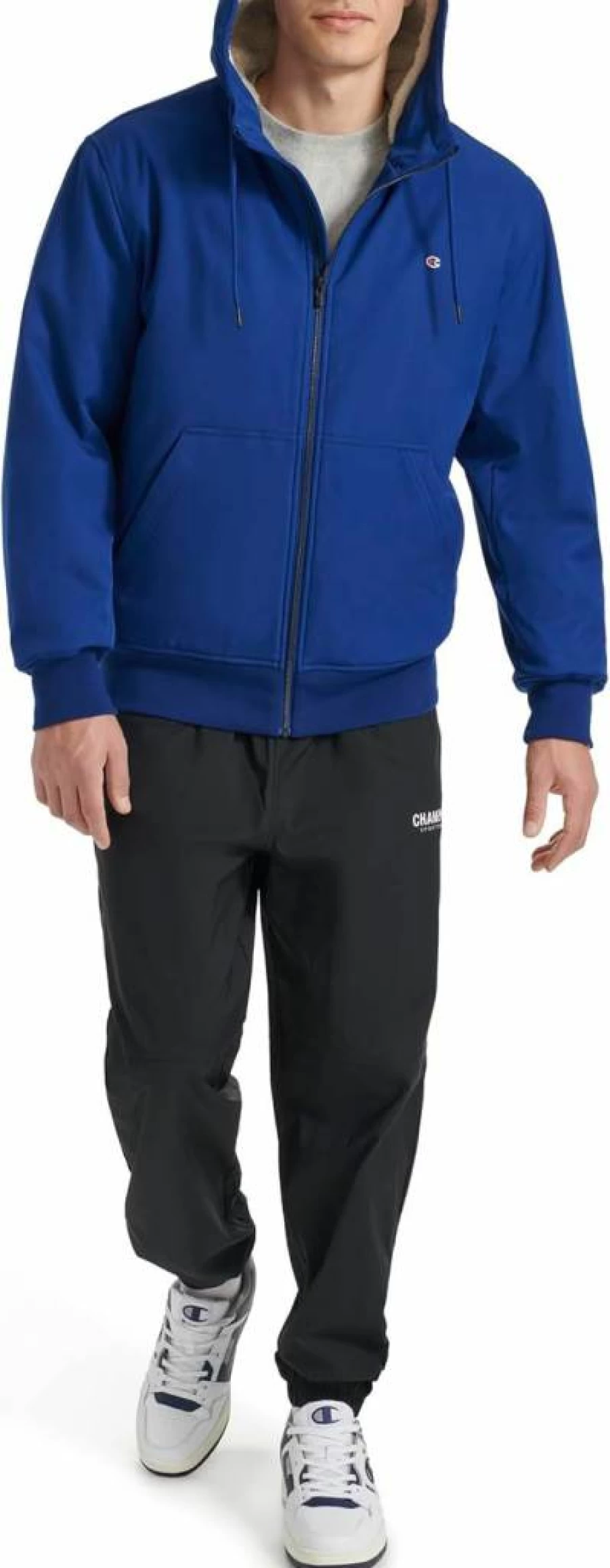 Champion Men's Sherpa-Lined Hoodie - Warm Fleece-Lined Pullover for Winter