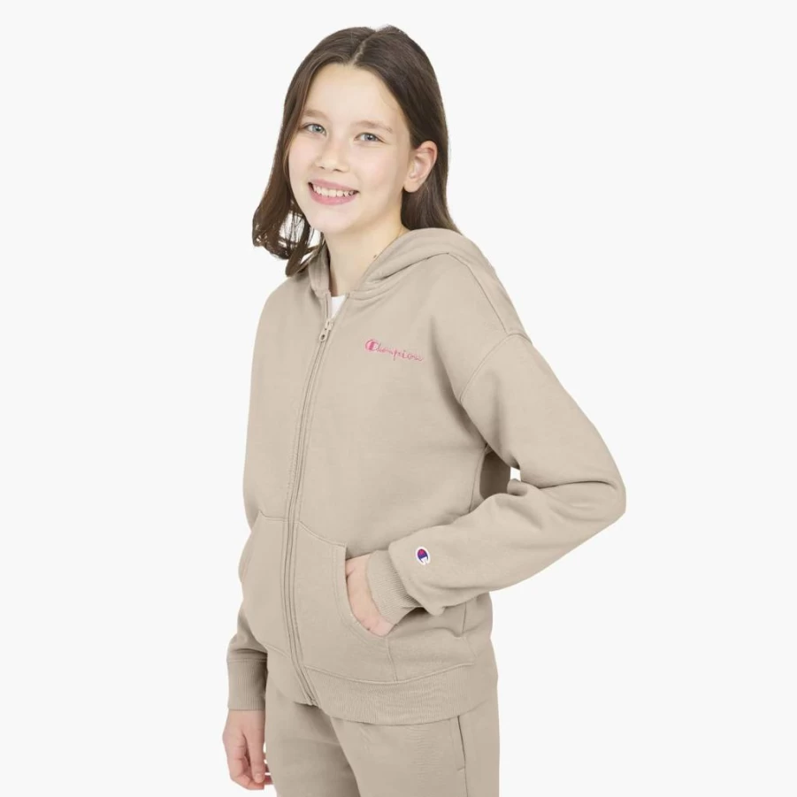 Champion Girls' Zip-Up Fleece Hoodie - Athletic Pullover for Kids & Teens