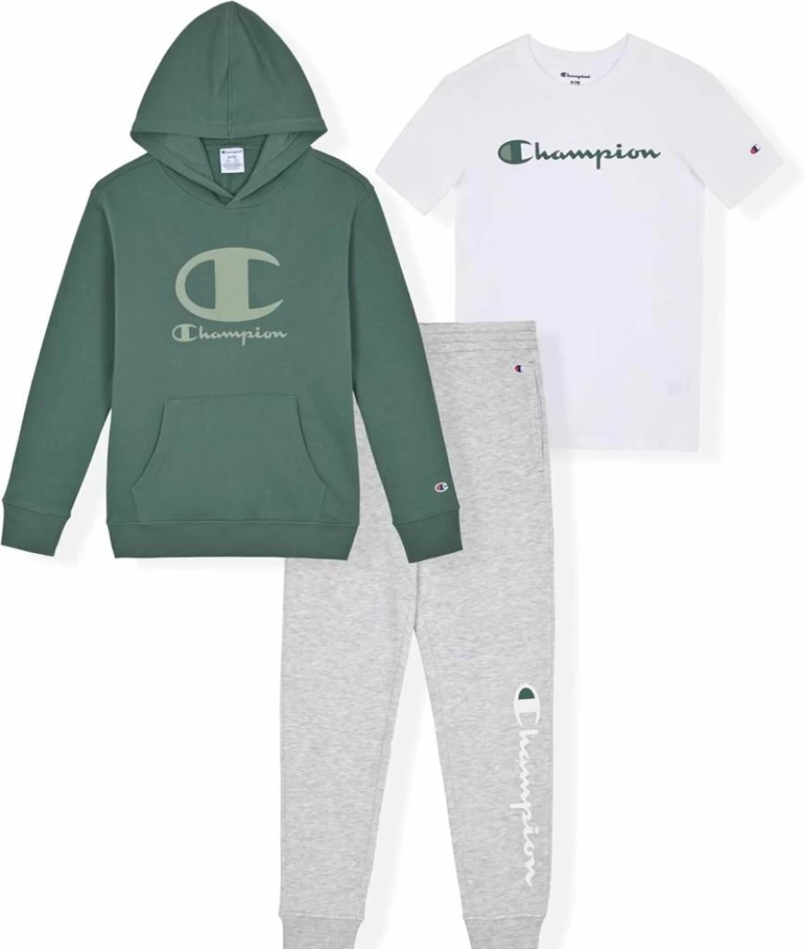 Champion Boys 3-Piece Tracksuit Set - Hoodie, Jogger Pants & Tee for Kids