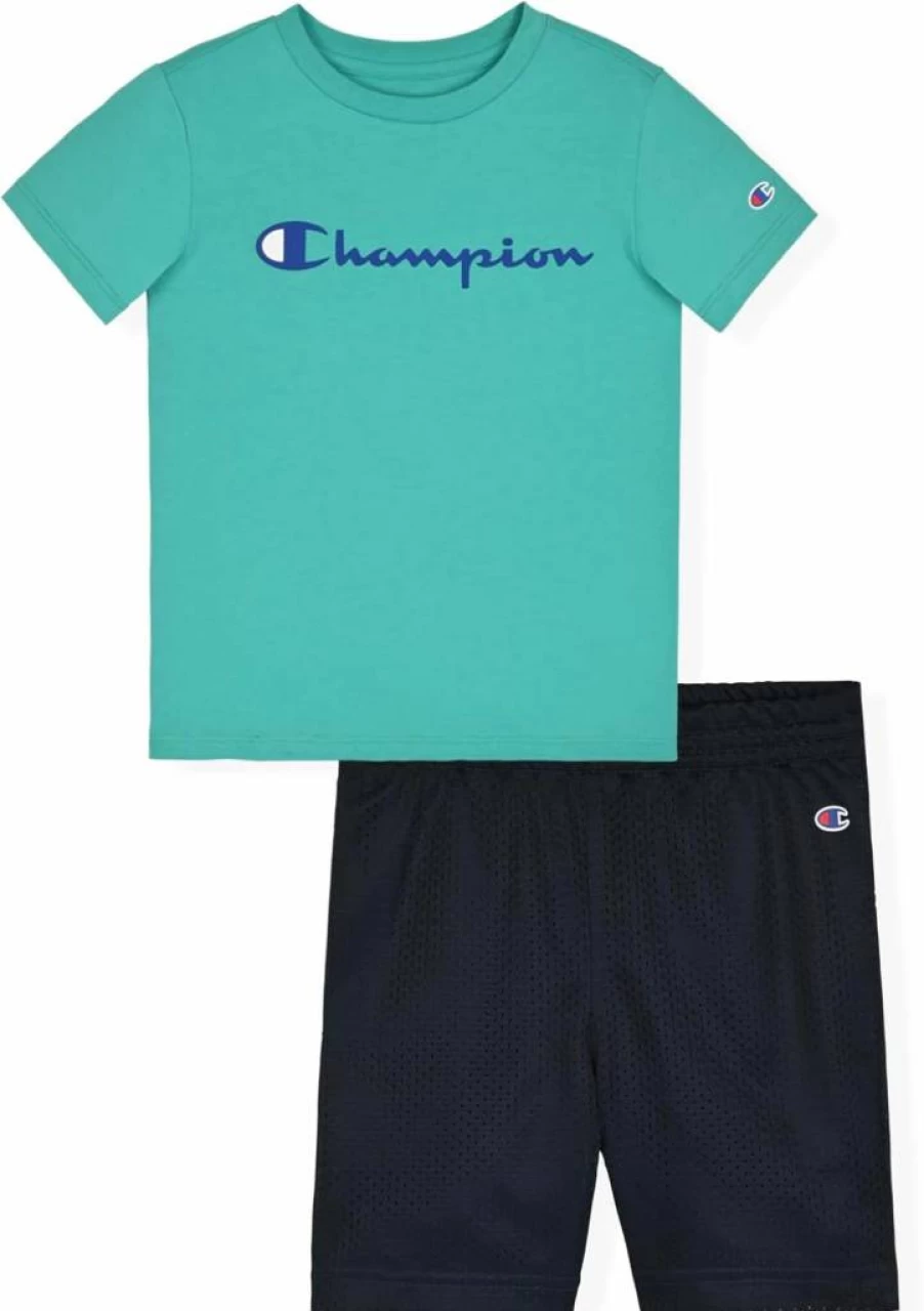 Champion Boys' 2-Piece Athletic Outfit: Breathable Tee & Shorts Set for Active Kids