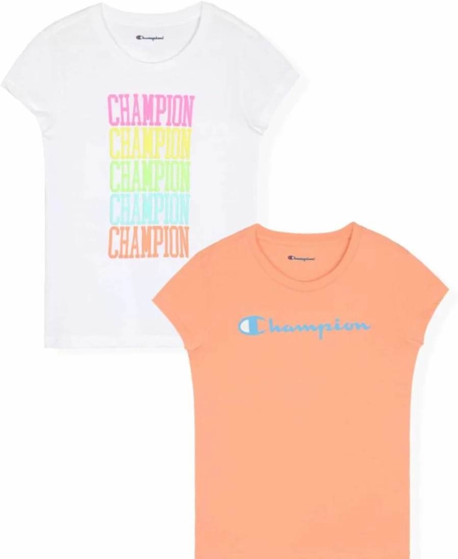 Champion Girls Short Sleeve T-Shirt for Kids - Comfortable Cotton Tee Tops for Girls