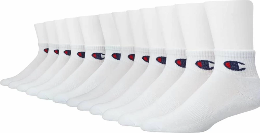Champion Men's Moisture-Wicking Ankle Socks - 6, 8, 12 Pack Options for Athletic Performance & Comfort