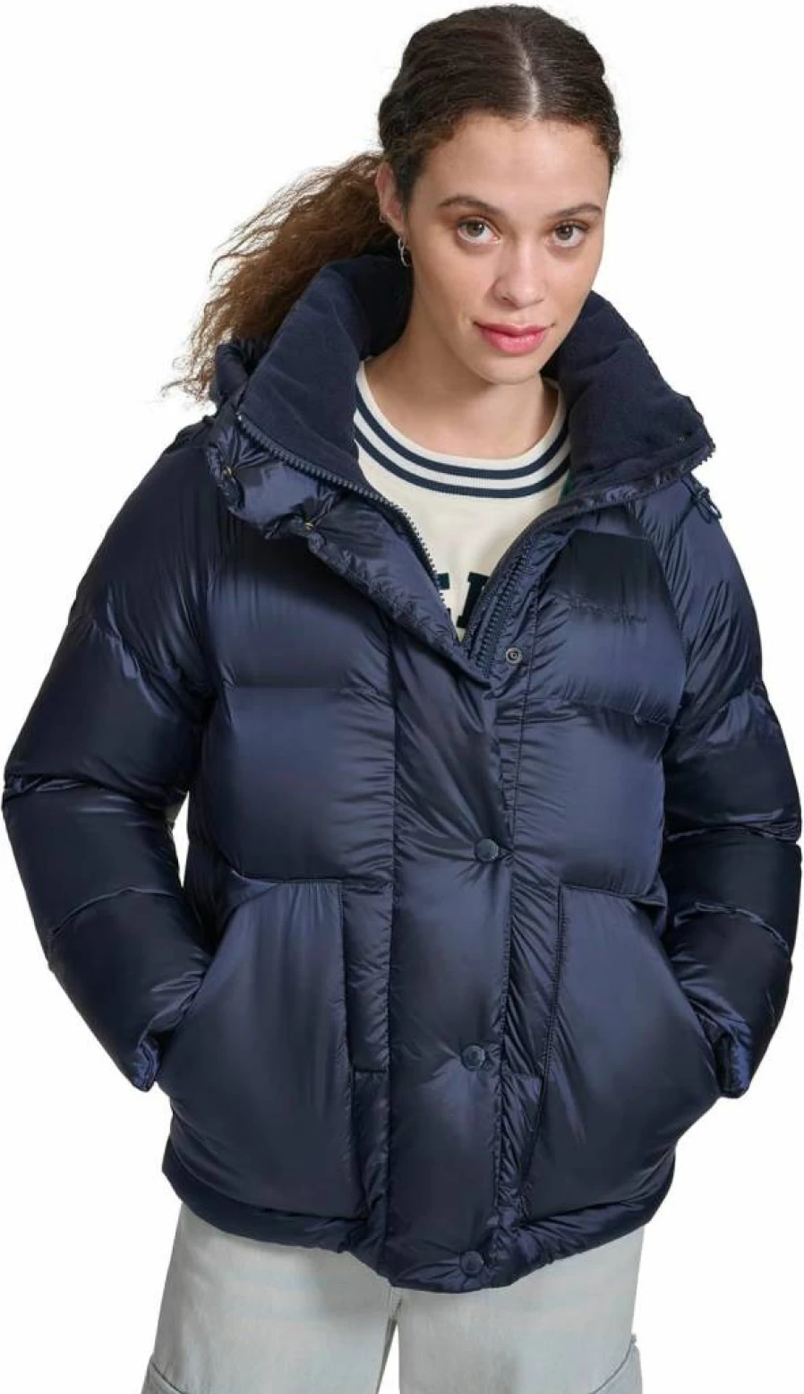 Champion Women's Hooded Quilted Puffer Jacket - Mid-Weight Winter Coat