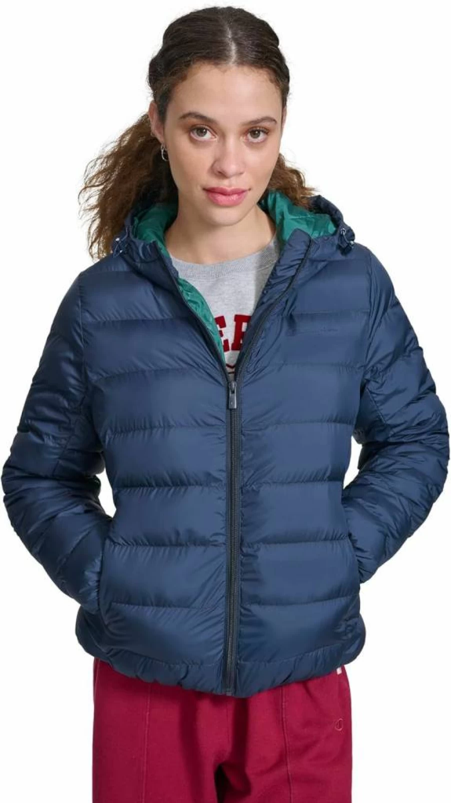 Champion Women's Lightweight Quilted Puffer Jacket with Hood - Packable Winter Coat for Women