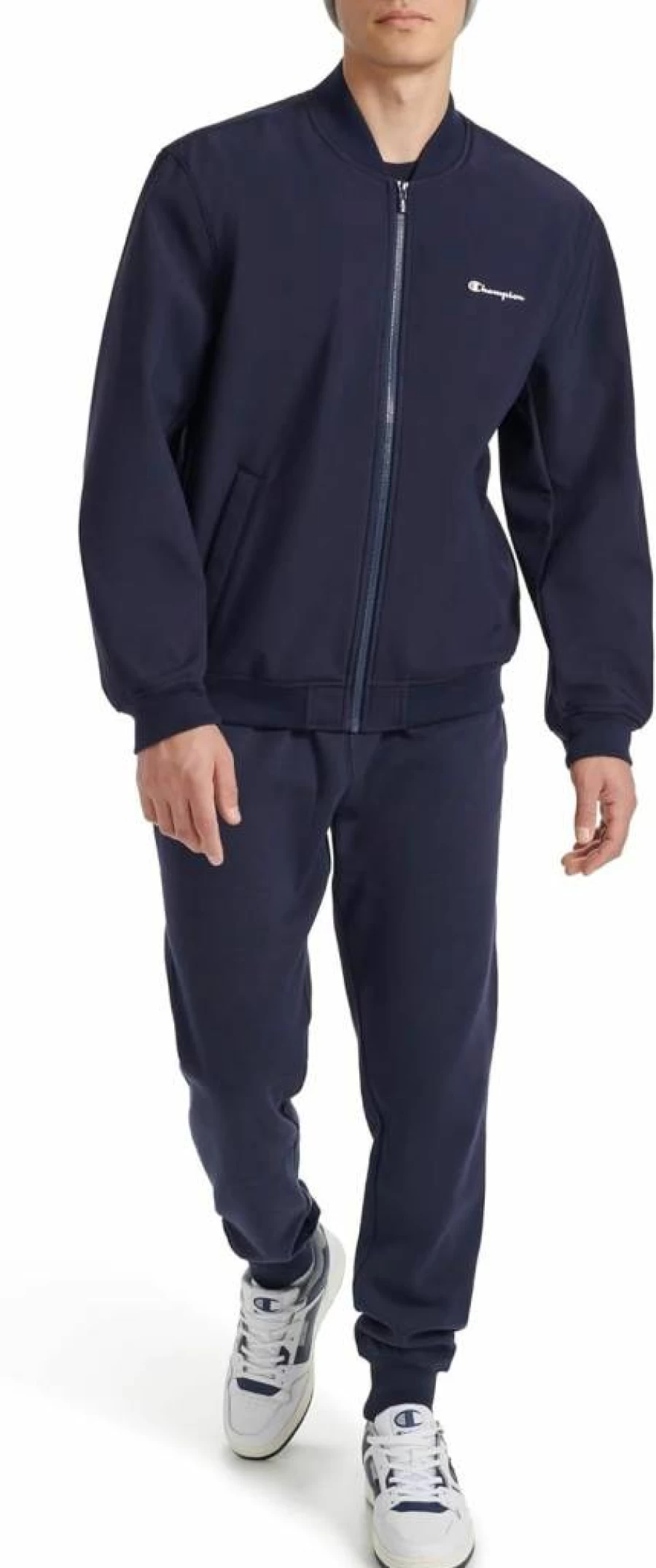Champion Men's Soft Shell Bomber Jacket - Lightweight Sporty Outerwear with Embroidered Logo for Casual & Athletic Wear