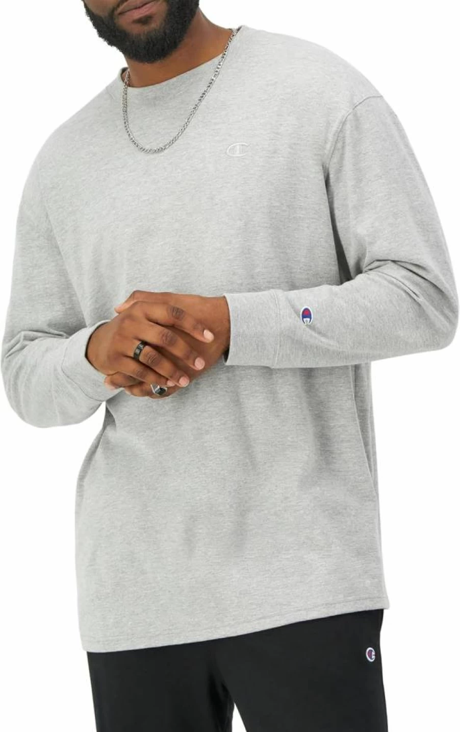 Champion Men's Classic Long Sleeve T-Shirt - Regular & Big Tall Sizes - Comfortable Cotton Crewneck Tee