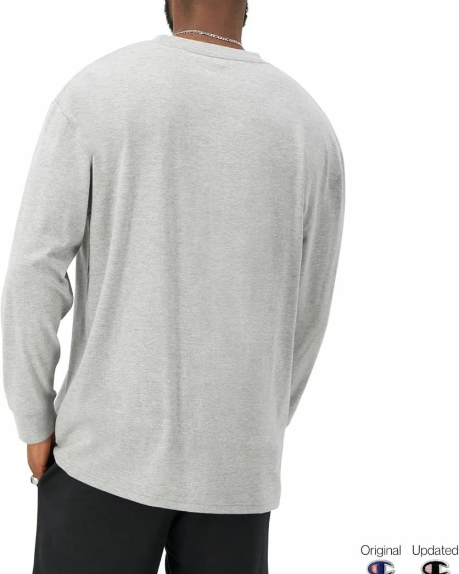 Champion Men's Classic Long Sleeve T-Shirt - Regular & Big Tall Sizes - Comfortable Cotton Crewneck Tee