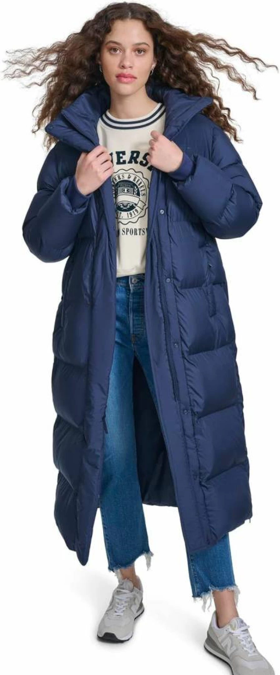 Champion Women's Hooded Quilted Puffer Jacket - Extra Long Winter Coat for Warmth & Style
