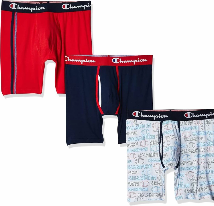 Champion Men's Stretch Cotton Boxer Briefs - Soft Everyday Underwear for Comfort & Support