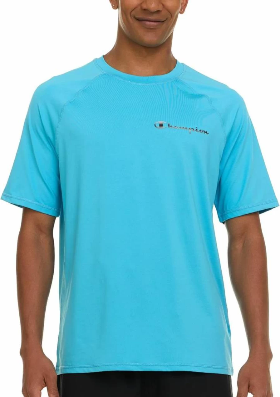 Champion Men's UPF 50+ Short Sleeve Rash Guard - Quick Dry UV Protection Swim Shirt & Sun Shirt for Swimming