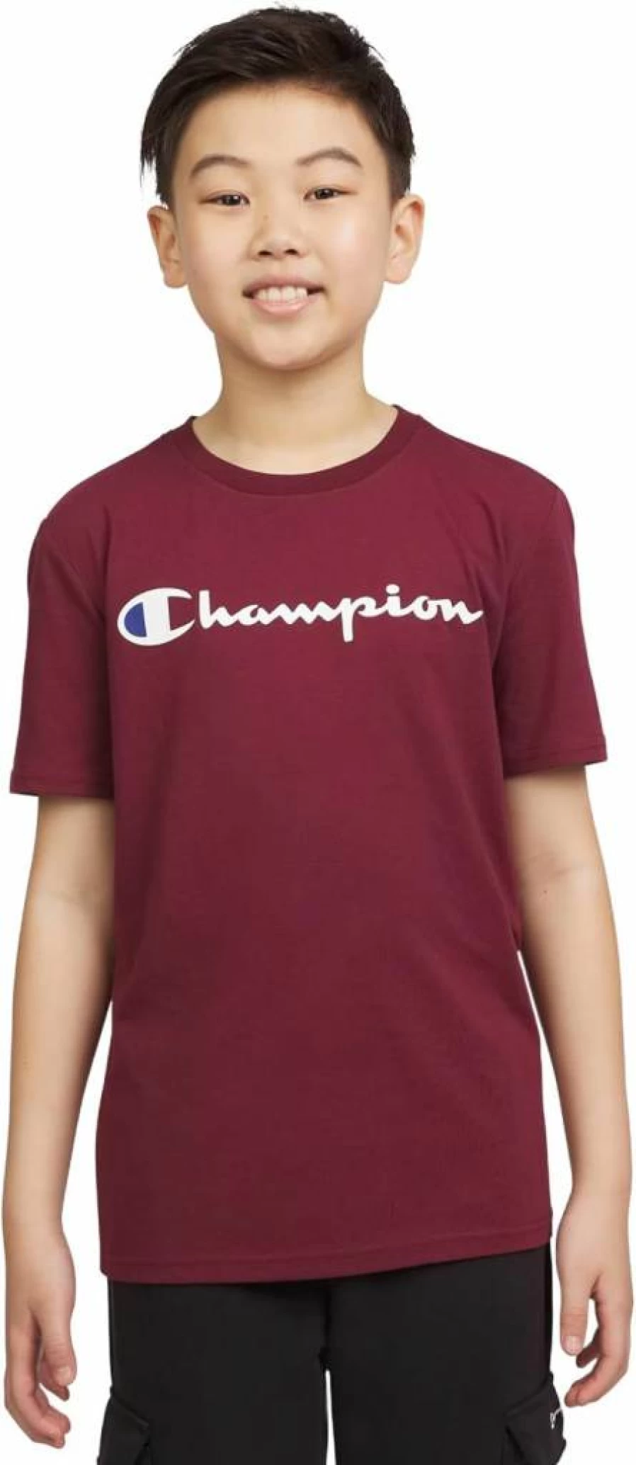 Champion Kids' Short Sleeve Logo T-Shirt for Boys - Comfortable Cotton Tee