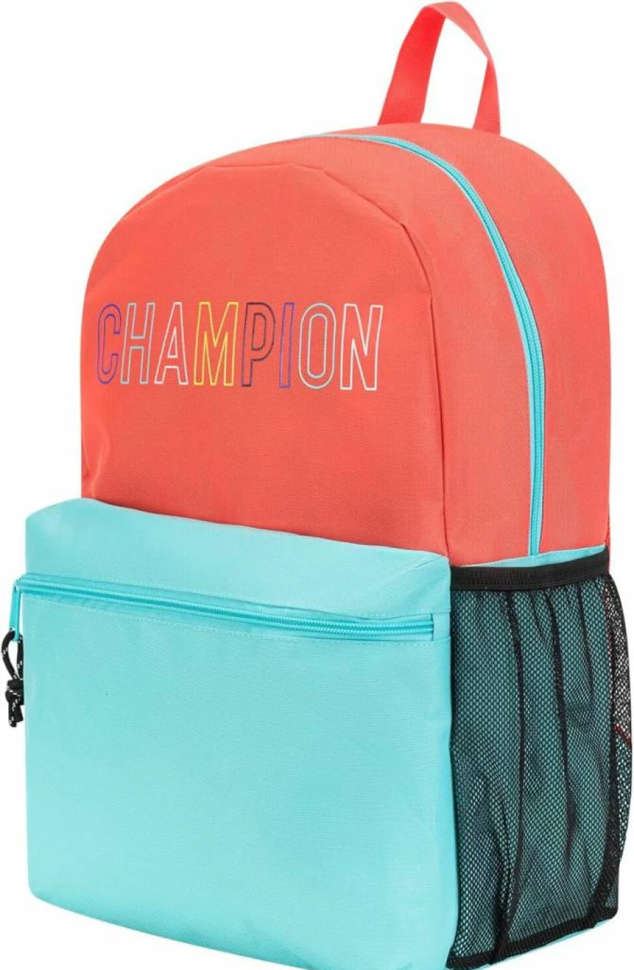 Champion Merit Black Backpack - Durable One Size School & Travel Backpack
