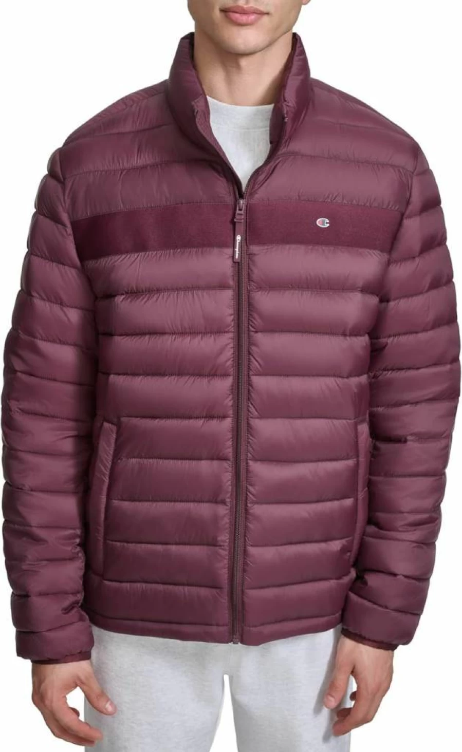 Champion Men's Lightweight Packable Puffer Jacket - Warm Insulated Hooded Winter Coat for Men
