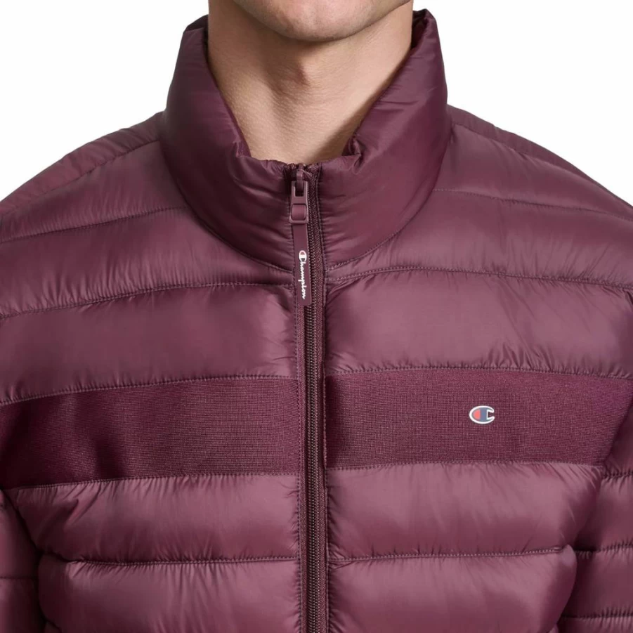 Champion Men's Lightweight Packable Puffer Jacket - Warm Insulated Hooded Winter Coat for Men