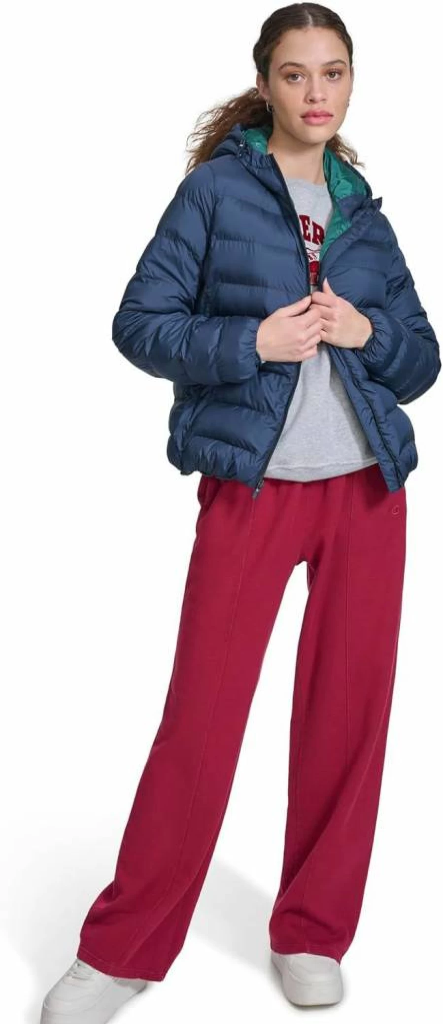 Champion Women's Hooded Quilted Puffer Jacket - Lightweight Packable Winter Coat for Women