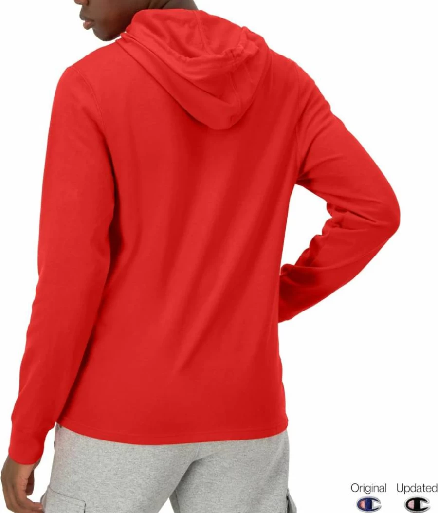 Champion Men's Long Sleeve Hooded T-Shirt - Vintage & Retro Styles (Retired Colors)