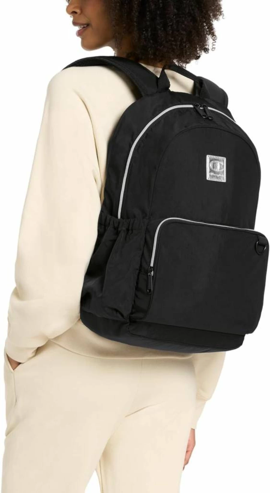 Champion Venice Medium Nylon Backpack - Durable Black Daypack for School & Travel