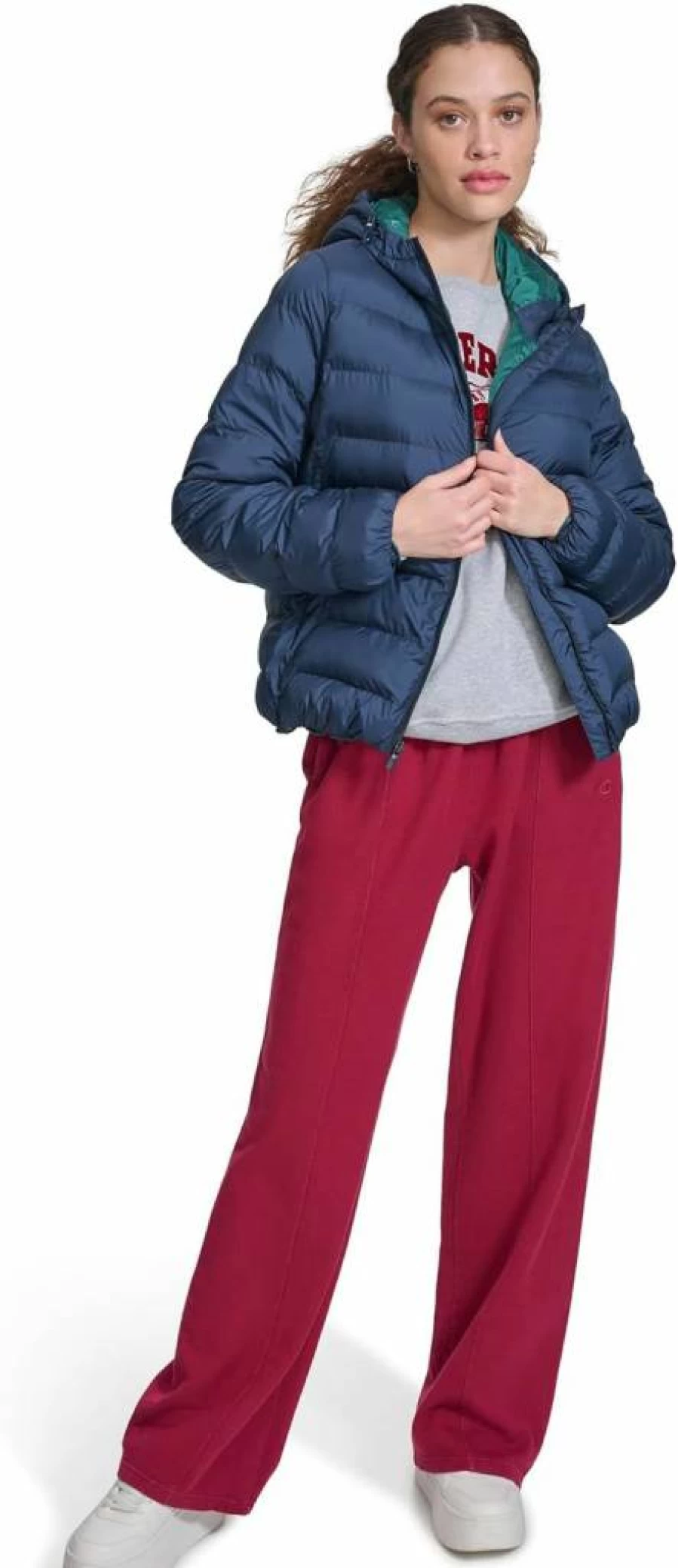 Champion Women's Lightweight Quilted Puffer Jacket with Hood - Packable Winter Coat for Women