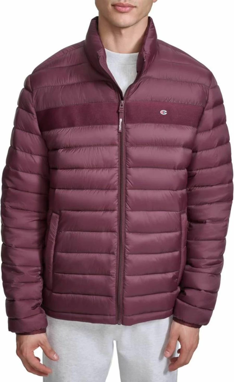 Champion Men's Lightweight Packable Puffer Jacket - Warm Insulated Hooded Winter Coat for Men