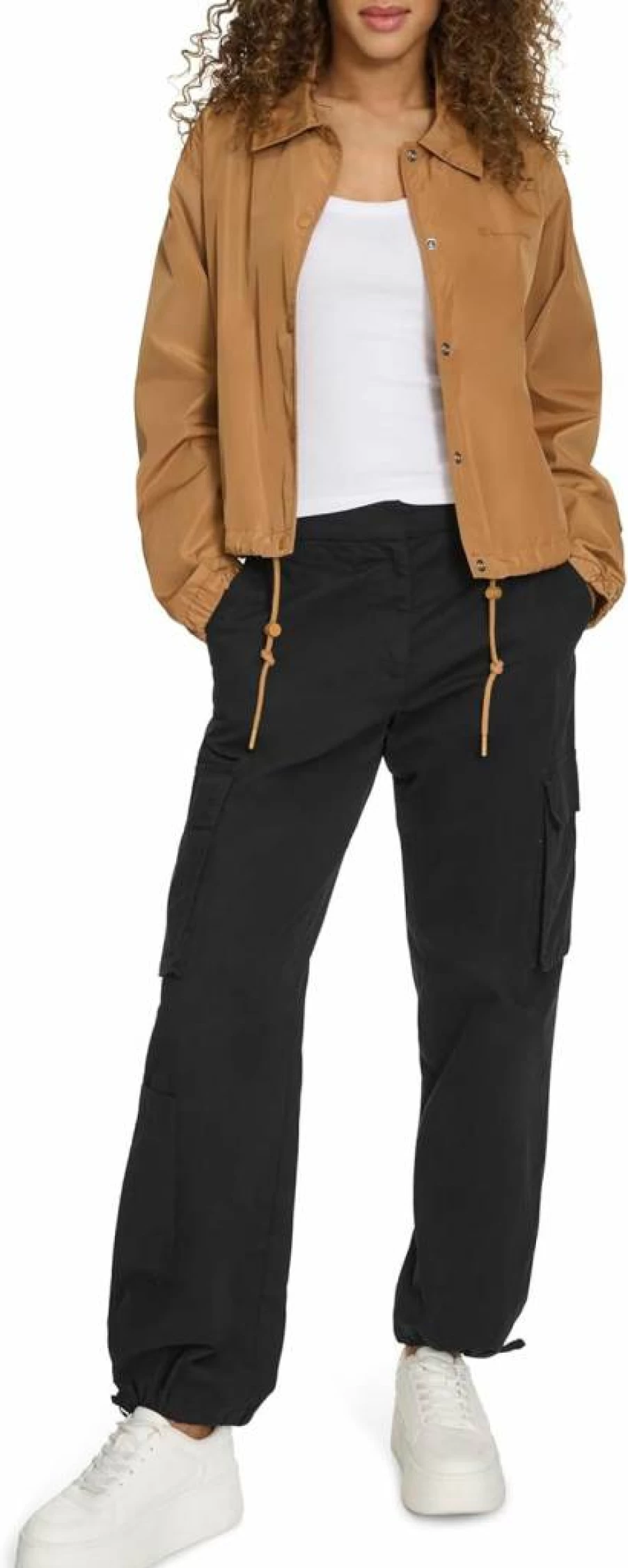 Champion Women's Cropped Coach Jacket - Lightweight Athletic Zip-Up Windbreaker for Running & Training