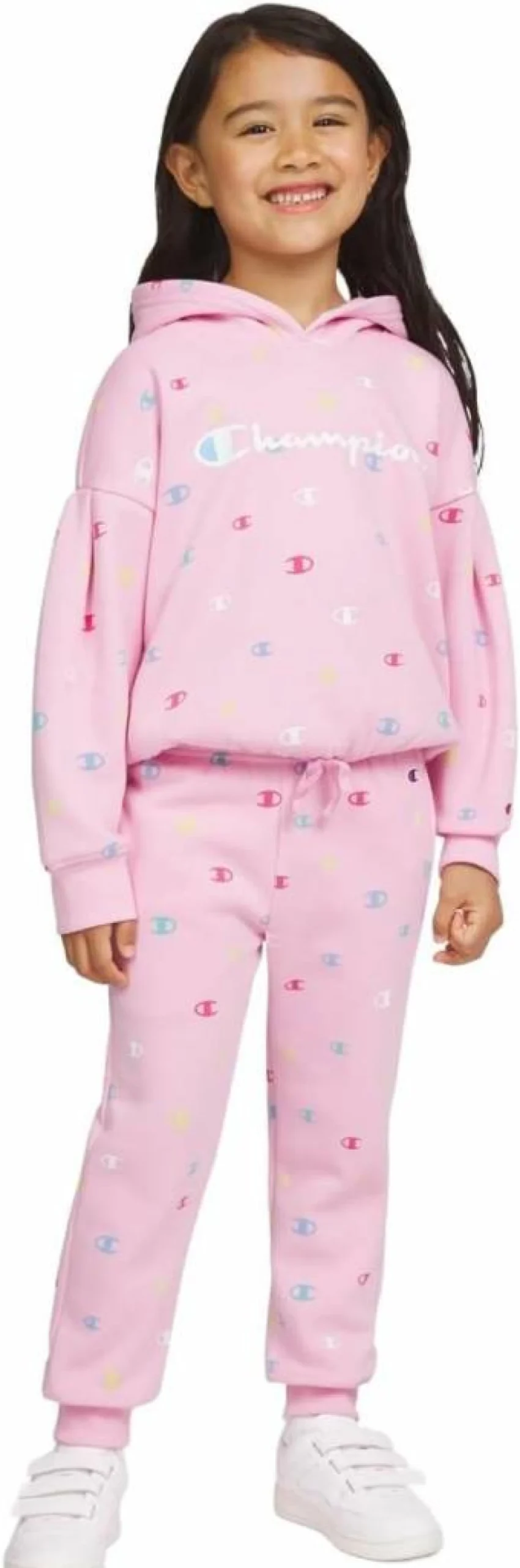 Champion Girls' Fleece Hoodie and Sweatpants Set - Kids' Athletic Sweatsuit for Comfort & Style
