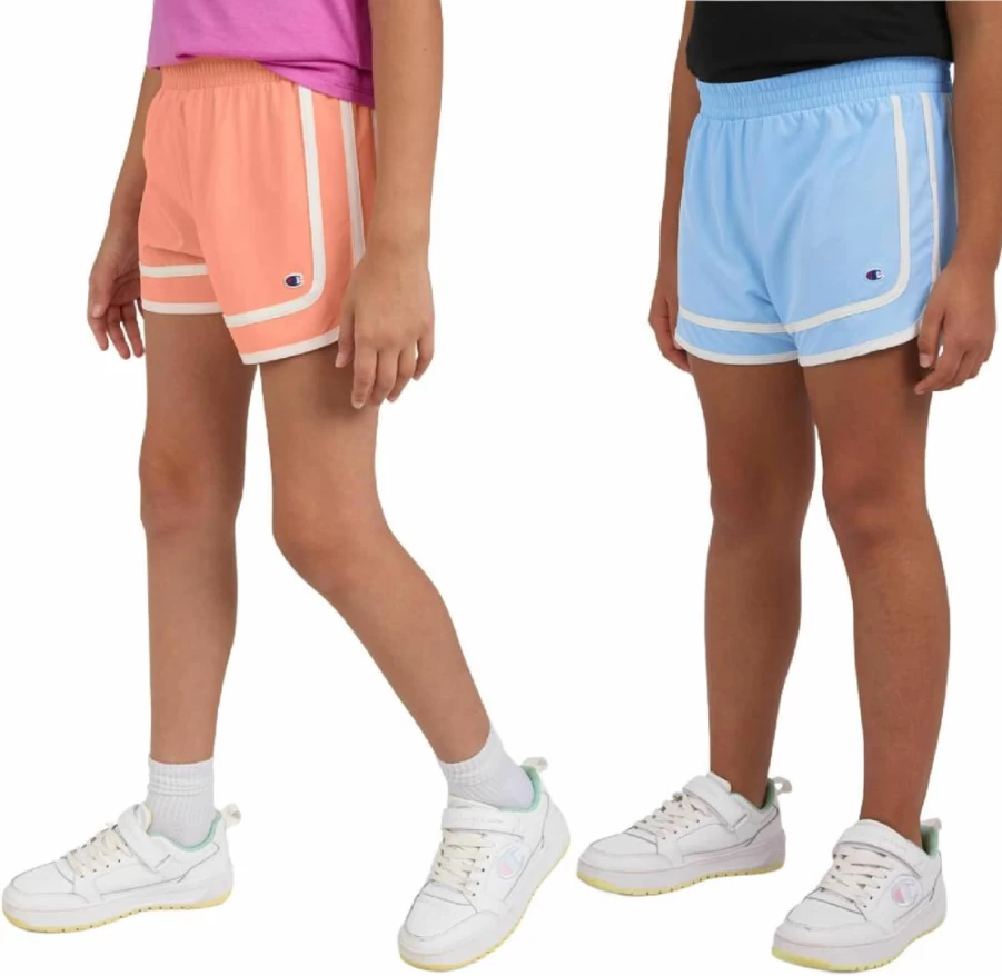 Champion Girls' 2.75 Inch Inseam Mesh Basketball Shorts - Heritage Foldover Running Shorts for Active Kids