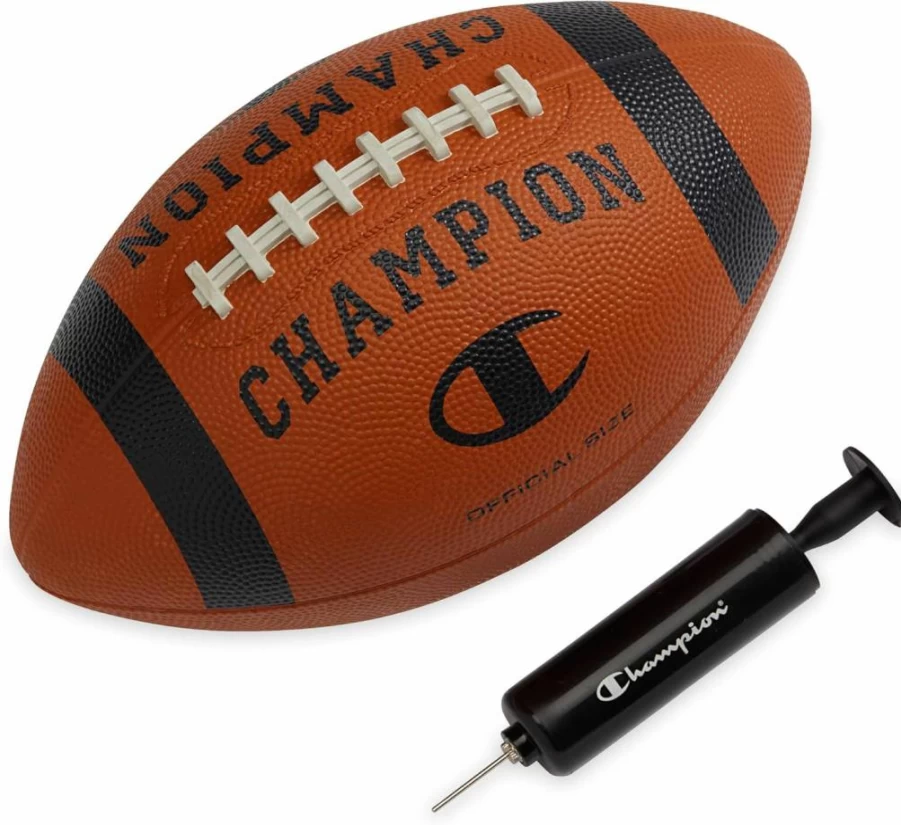 Champion Blitz All-Weather Football with Enhanced Grip, Durable Rubber Cover & Molded Laces for Outdoor Training, Includes Pump - Official Size & Weight Soccer Ball