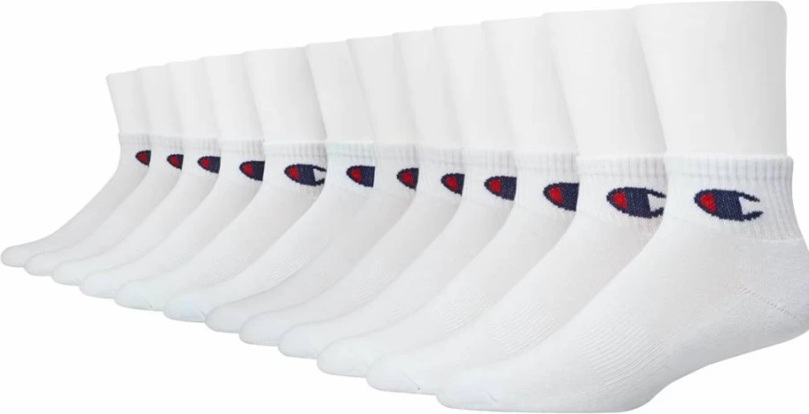 Champion Men's Moisture-Wicking Ankle Socks – 6, 8 & 12 Pack Options for Athletic Performance & Comfort