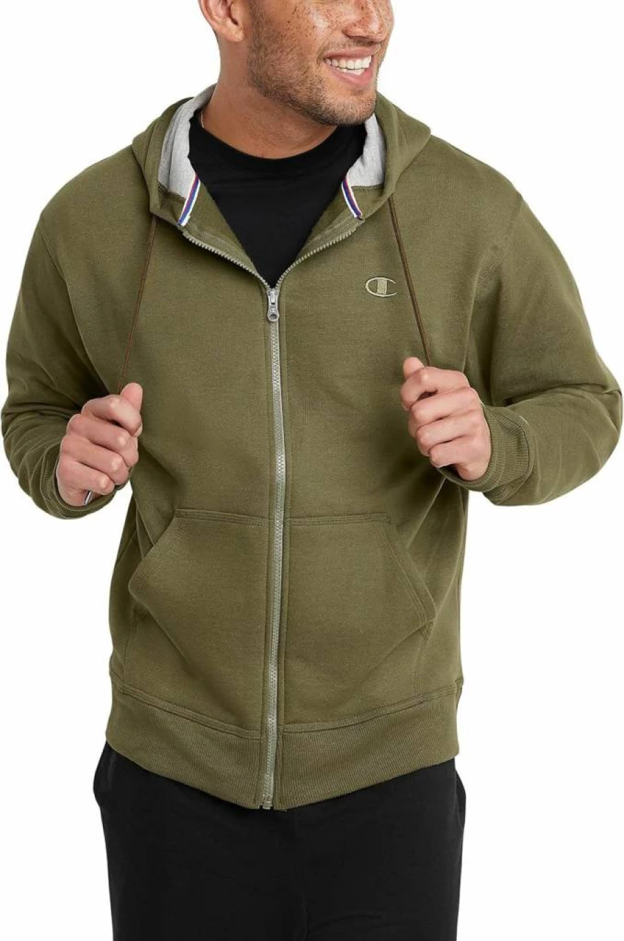 Champion Men's Powerblend Zip-Up Hoodie Sweatshirt - Regular & Big Tall Sizes