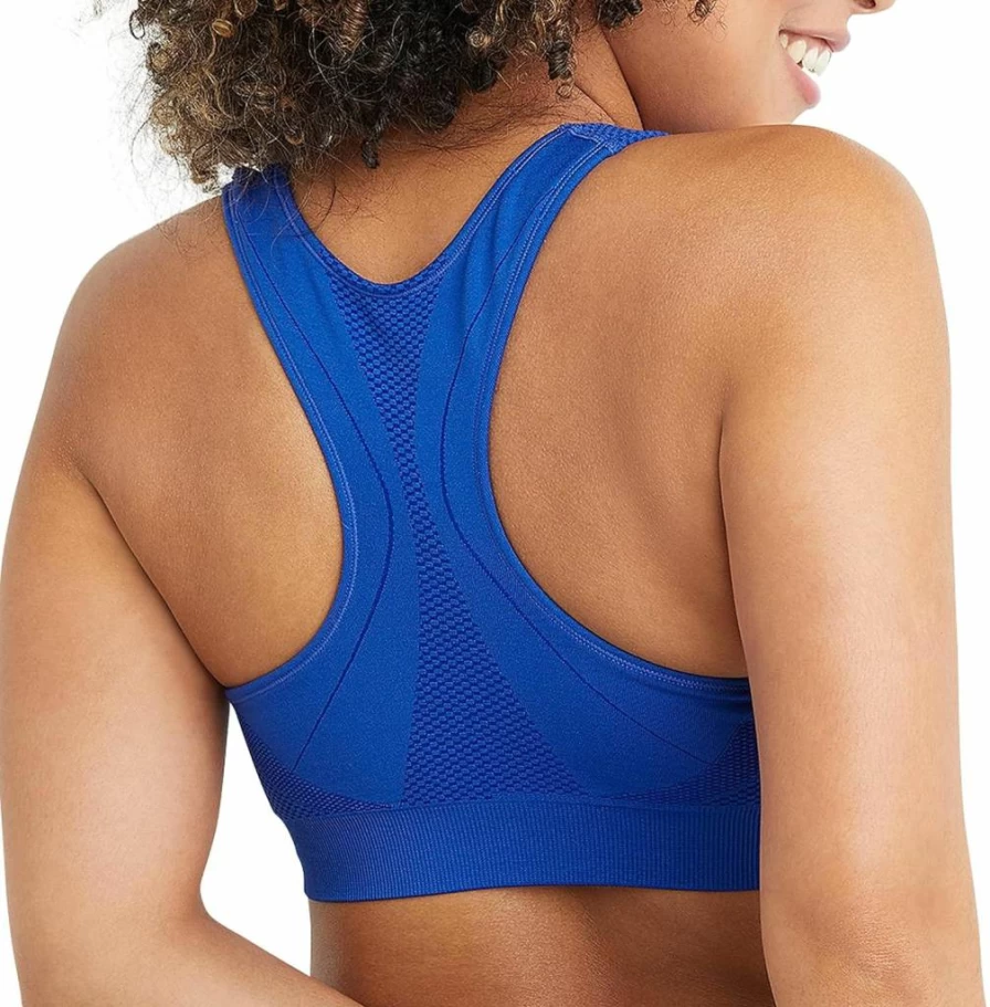 Champion Women's Seamless Infinity Racerback Sports Bra - Moderate Support Workout Bra for Running & Fitness