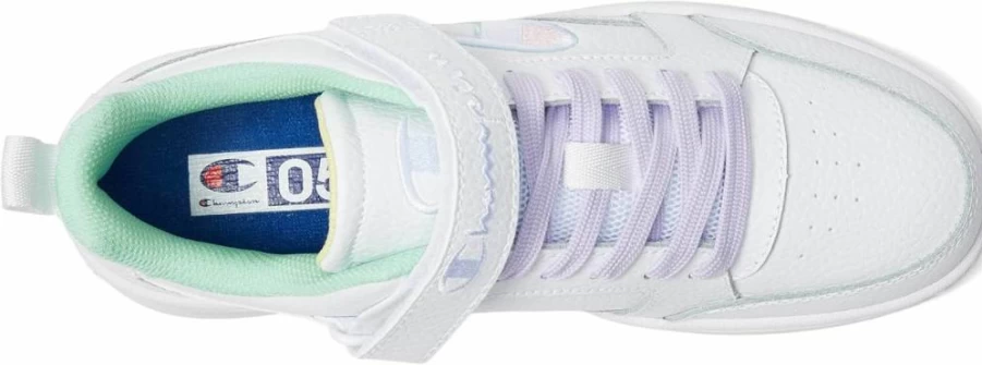 Champion Girls' Drome Lo Sneakers in White & Pastel Multi - Big Kid Size 6 M