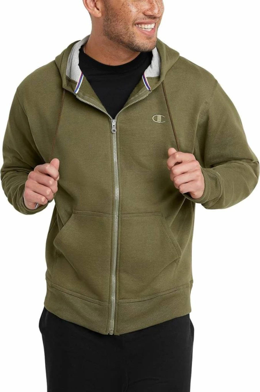 Champion Men's Powerblend Zip-Up Hoodie Sweatshirt - Regular & Big Tall Sizes