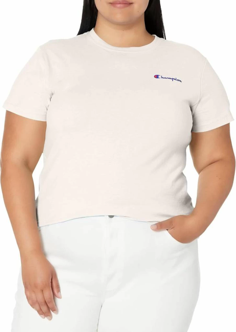 Champion Women's Classic Script Logo T-Shirt - Comfortable Plus Size Cotton Tee for Everyday Wear